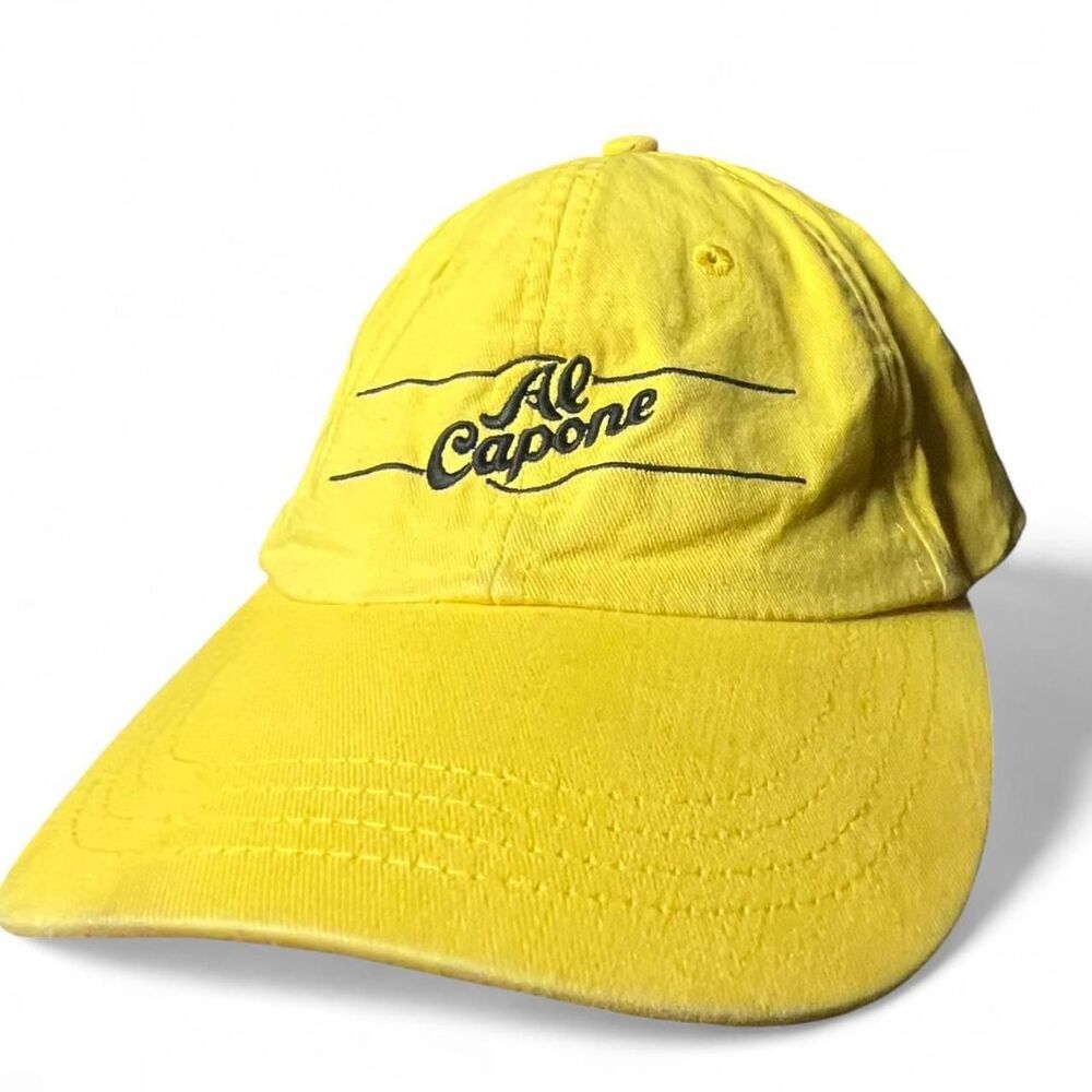 VINTAGE Yellow Al Capone Cigars Embroidered Baseball Dad Cap